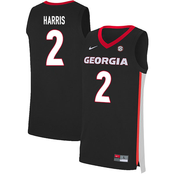 Georgia Bulldogs #2 Jordan Harris College Basketball Jerseys Sale-Black